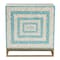 Baxton Studio Utari Modern Bohemian Two-Tone Beige and Blue Mother of Pearl and Gold Metal Storage Cabinet 240-13477-ZORO - alternate 2
